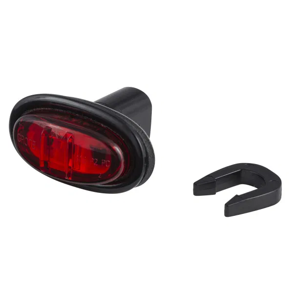 45302 – GROTE PERLUX Clearance Light, LED Oval 1.93 Inch Length x 1.09 Inch Width x 1.16 Inch Height Red Lens Black C...